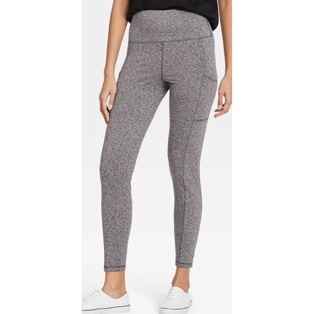 A New Day Women's High Waisted Stash Pocket‎ Leggings w/ Pockets - Gray - Medium